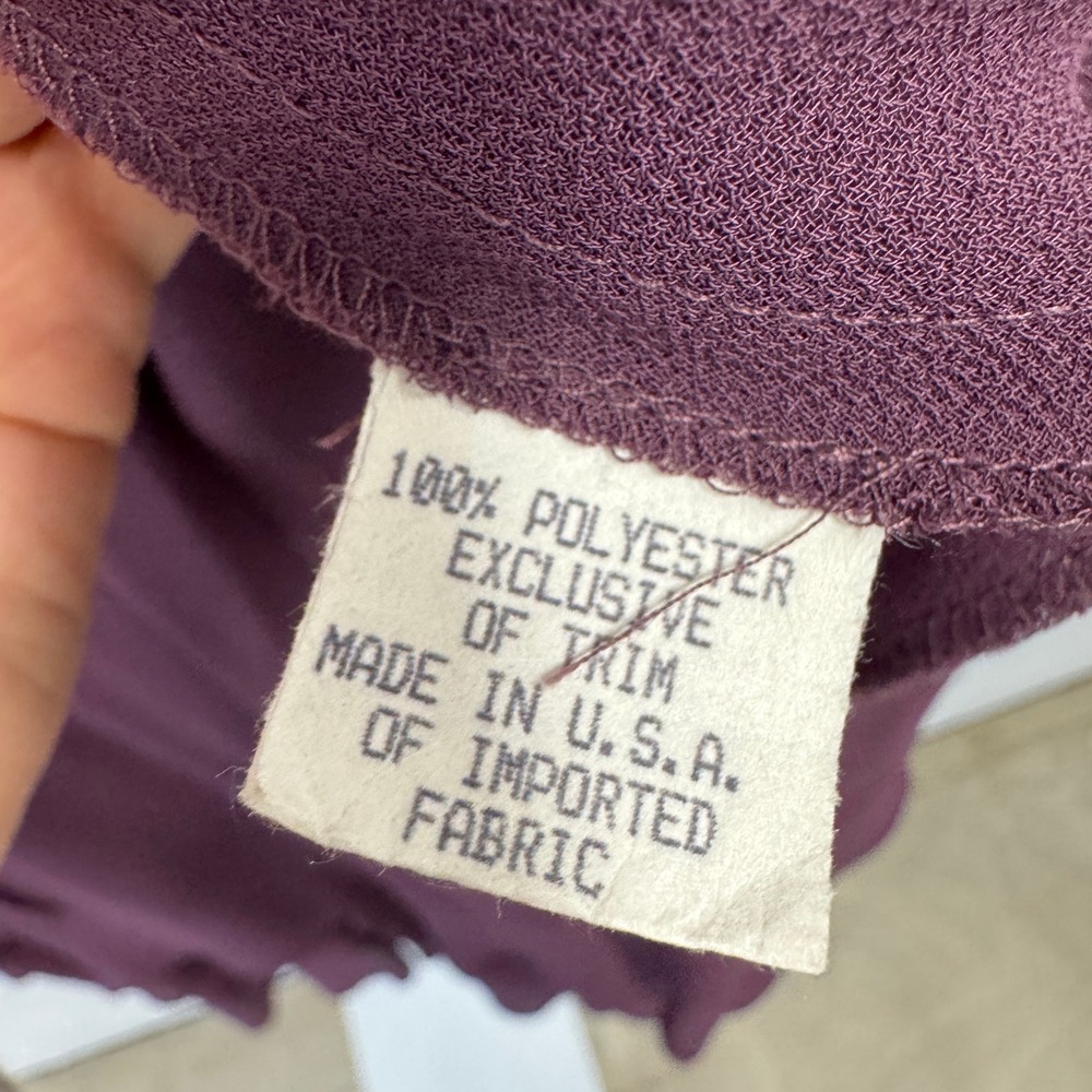 Ursula of Switzerland Plum Purple 2 Piece Dress & Jacket Set Studded Tiered 10P - Picture 9 of 12